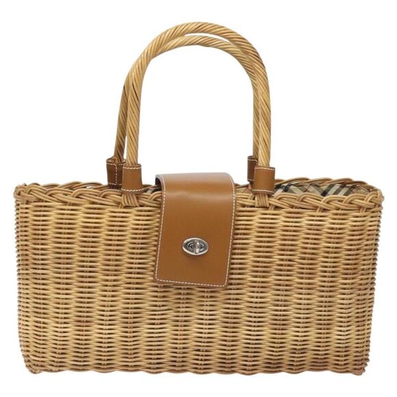 Burberry Beige, Brown Wicker Tote Bag (Pre-Owned) - Picture 1 of 16